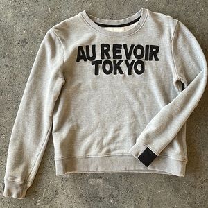 AIKO Giacomo Au Revoir Tokyo Pullover Sweatshirt in Grey/Black